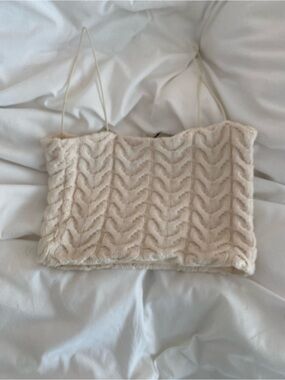 Zara thin strap wool cable knit tank top